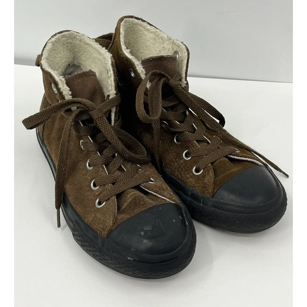 Converse Chuck Taylor All Star High Top Suede Sneakers Youth Size 3 Brown